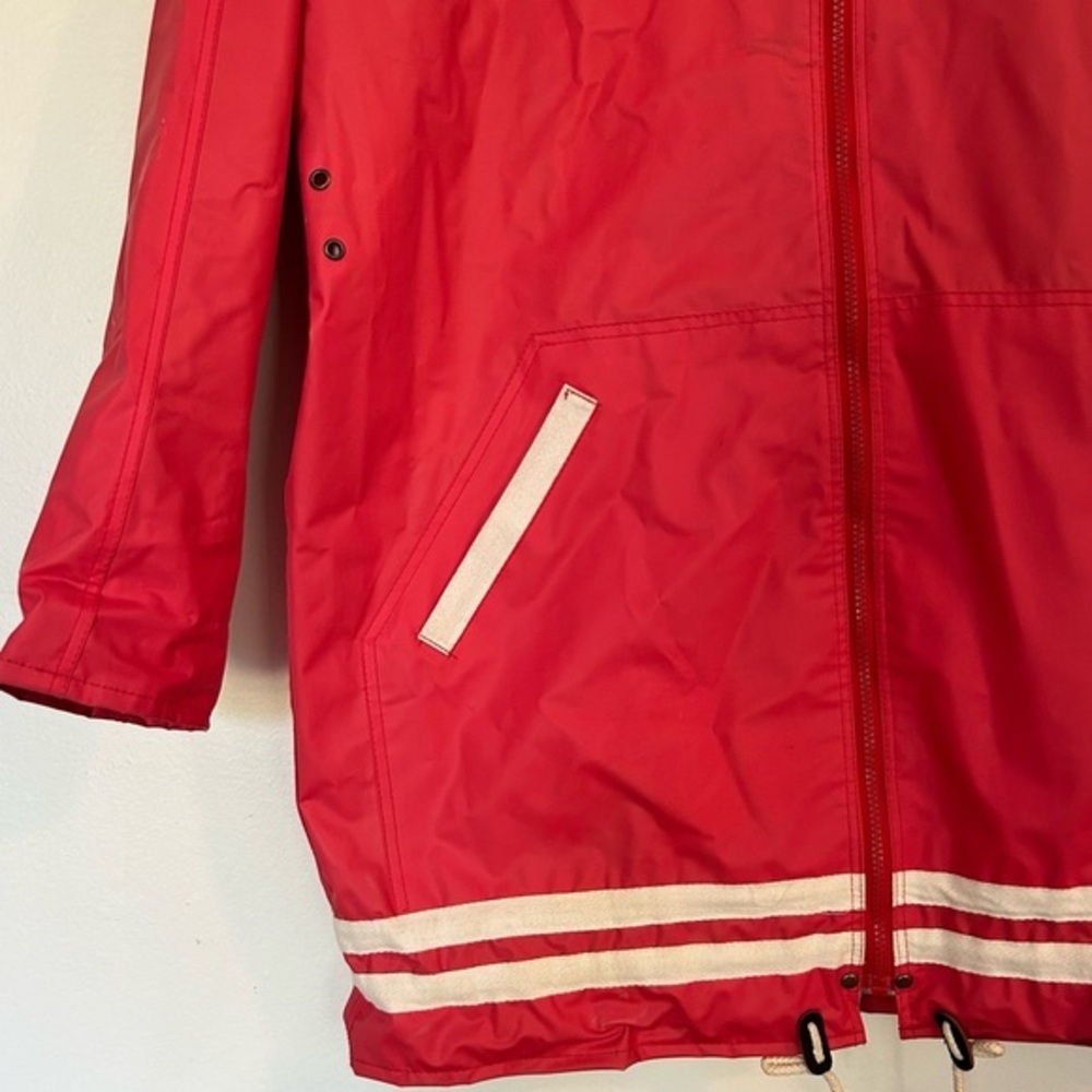 Vintage 90s Aqua Togs PVC raincoat fully lined in cotton Medium pink/coral GVC